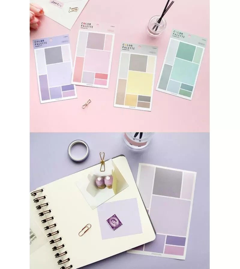 Color Palette Gradient Color Stickers Set | 76 Pcs