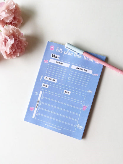 Cool blue Vibes Daily/ Weekly/Monthly Planners | A5 Size | 50 sheets each - Supple Room