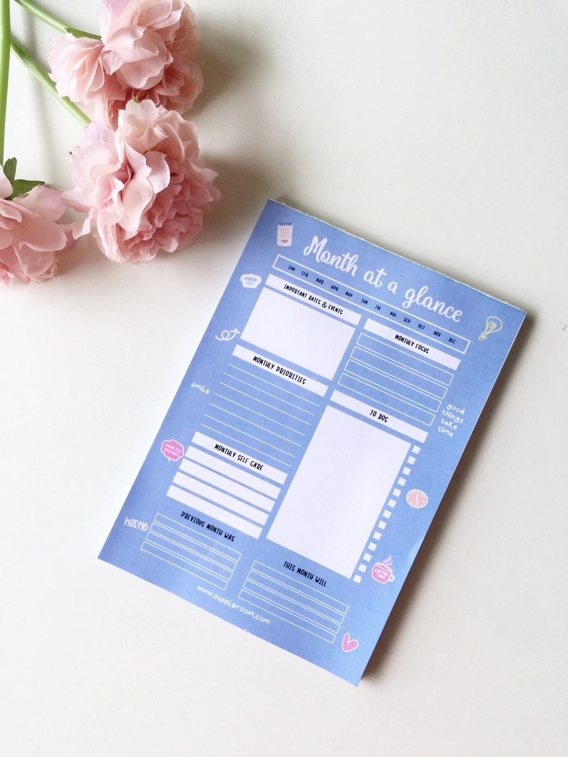 Cool blue Vibes Daily/ Weekly/Monthly Planners | A5 Size | 50 sheets each - Supple Room