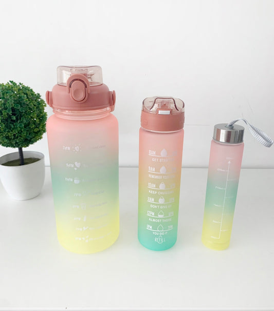 Coral Blush Ombre effect Time marked bottle for Home/School/Office/Gym/Travel | Non Toxic & Leakproof - Supple Room