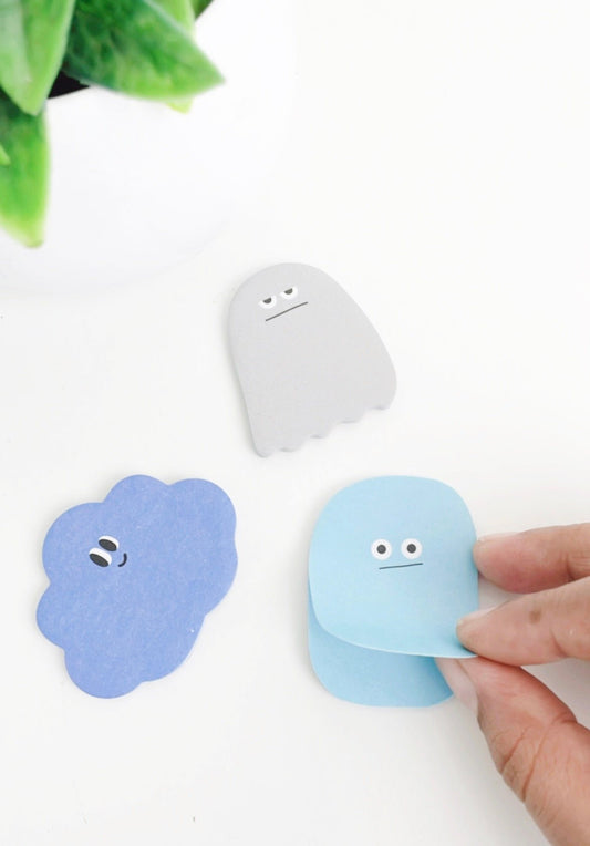 Cute & Expressive Cloud, Water drop & ghost Sticky notes