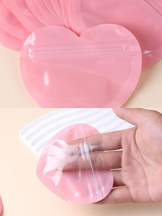 Cute Heart shaped clear pouches for jewellery/candies packaging | 3.3x2 inches - Supple Room