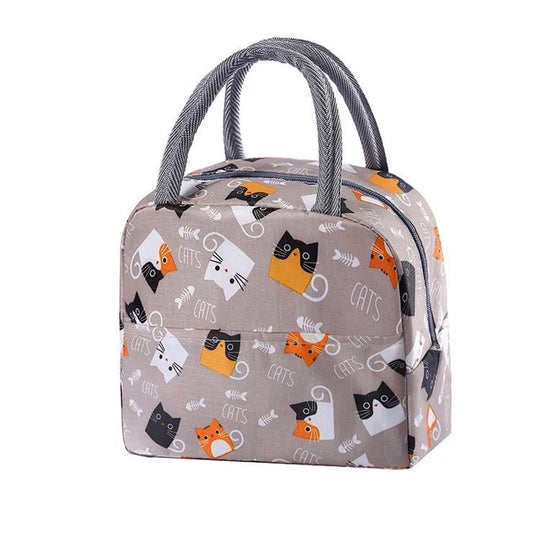 Cute Kitty Aesthetic insulated Lunch bags with front pocket - Supple Room