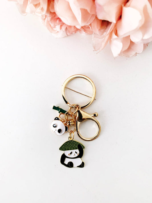 Cute metallic panda key chain / charm for keys & bags - Supple Room