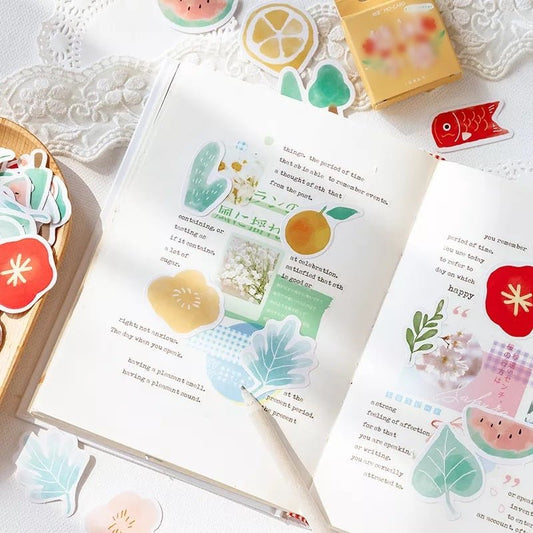 Cute Mini Paper Sticker Box for Planning/ Journaling | 46pcs per box
