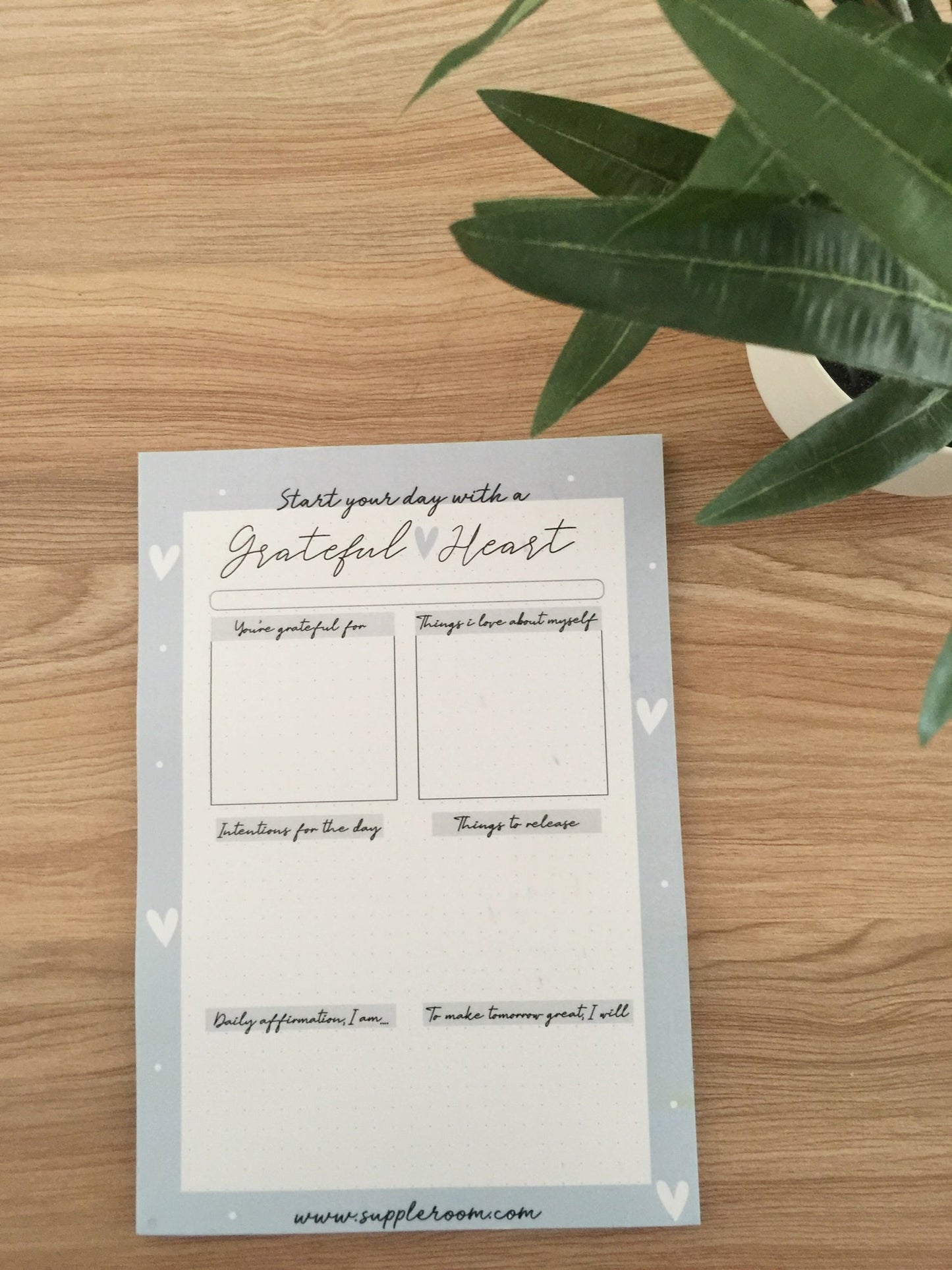 Daily Gratitude Pad| A5 size | 50 sheets - Supple Room