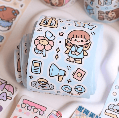 Daily Life Graffiti Kawaii Sticker Roll | Available in 4 Colours - Supple Room