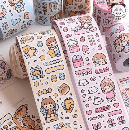 Daily Life Graffiti Kawaii Sticker Roll | Available in 4 Colours - Supple Room