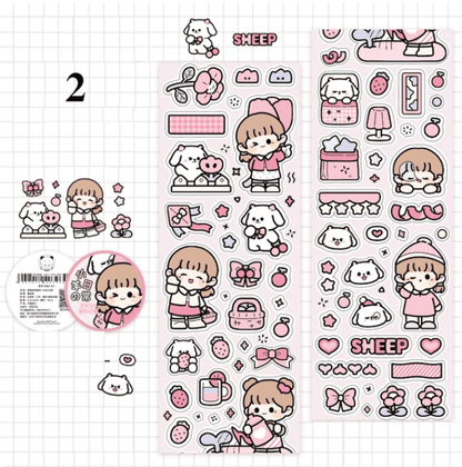 Daily Life Graffiti Kawaii Sticker Roll | Available in 4 Colours - Supple Room