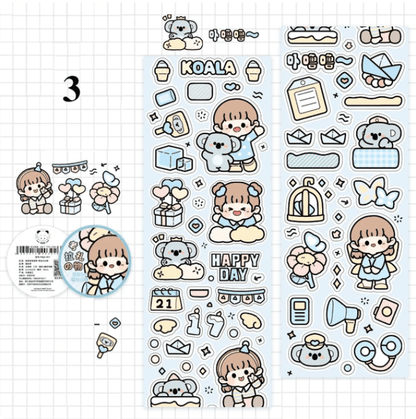 Daily Life Graffiti Kawaii Sticker Roll | Available in 4 Colours - Supple Room