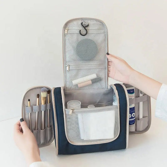 Elegant grey Waterproof Travel Cosmetic Bag Large Capacity Oxford Cloth Toiletry Bag With Handle - Supple Room