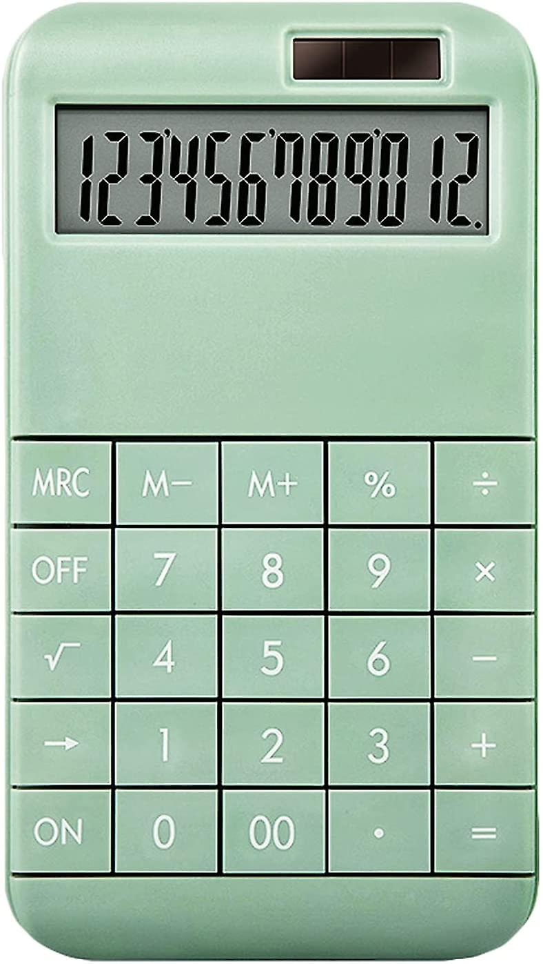 Elegant & Premium 12 Digit Portable Calculator | Olive Green / Mauve Pink - Supple Room