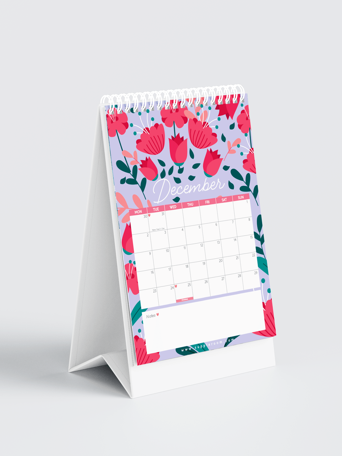 Embracing Life Floral 2024 Annual Desk Calendar | A5 Size - Supple Room