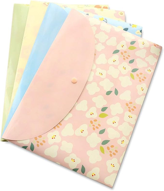 Floral Bloom waterproof document Folder | A4 Size | Set of 4 - Supple Room