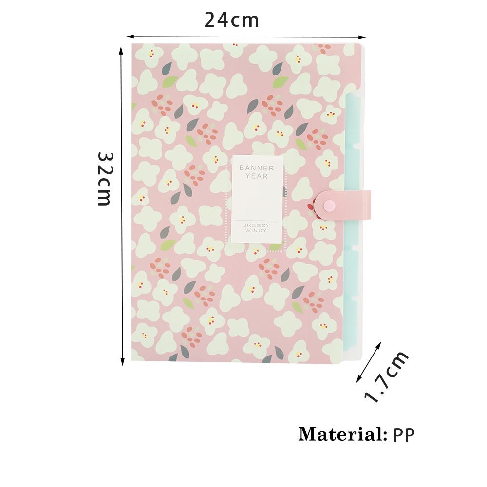 Floral Meadow waterproof expandable File Folder | A4 Size | Four Colors Available - Supple Room