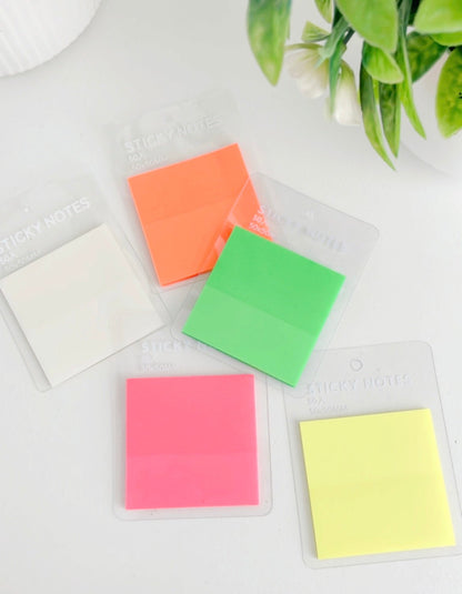 Fluorescent Viral Transparent Sticky Notes | Waterproof | 5x5 cm