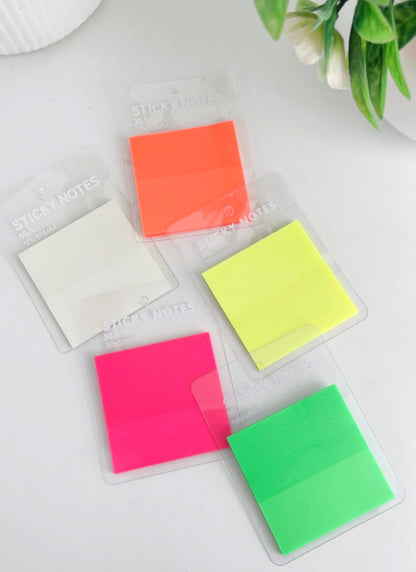 Fluorescent Viral Transparent Sticky Notes | Waterproof | 5x5 cm