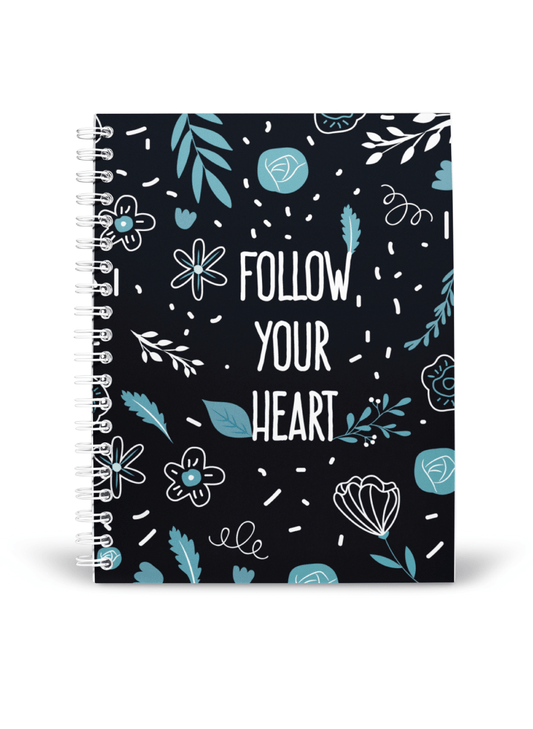 Follow your Heart Notebook (Navy Blue) | Available in various sizes