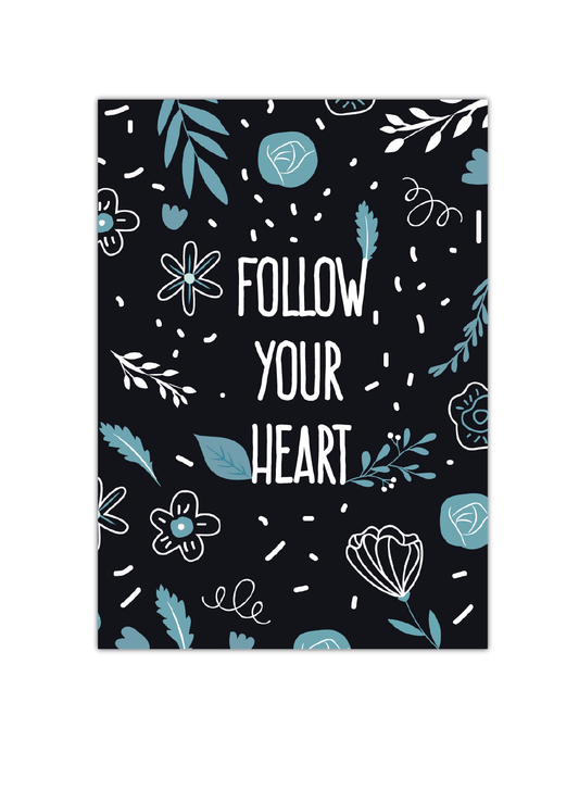 Follow your Heart Notebook (Navy Blue) | Available in various sizes