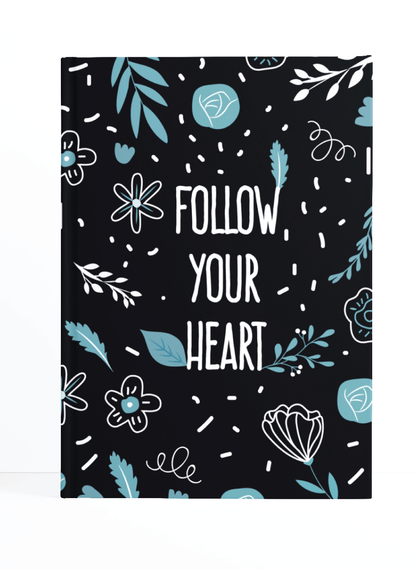 Follow your Heart Notebook (Navy Blue) | Available in various sizes