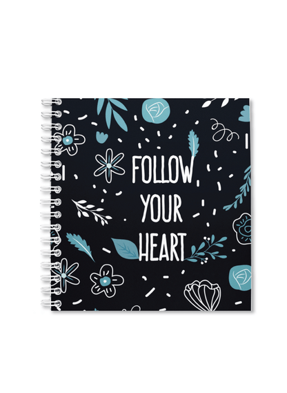 Follow your Heart Notebook (Navy Blue) | Available in various sizes