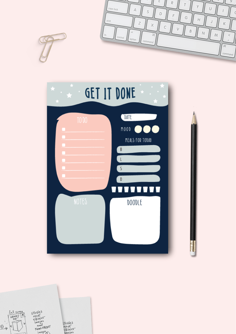 Get it Done | Daily Planner | A5 Size | 50 Sheets Pad - Supple Room
