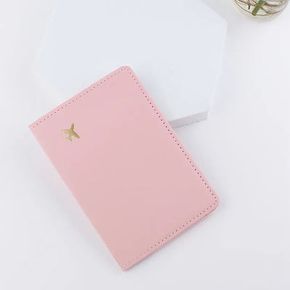 Gold foiled Aesthetic Pastel PU leather Passport cover holder cum card holder | Available in 3 colors - Supple Room
