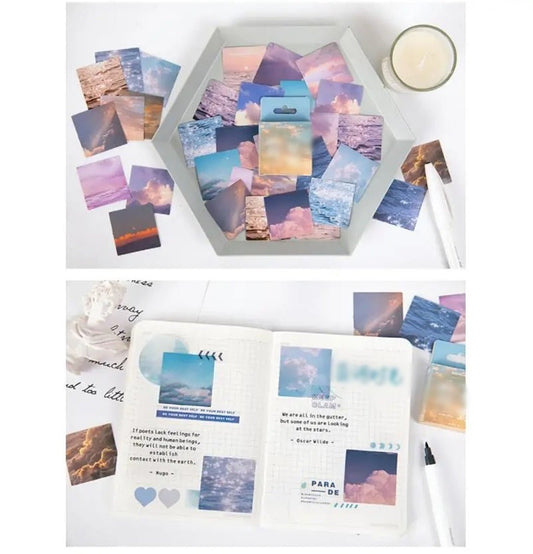 Gorgeous sky & sea Mini Paper Sticker Box for Planning/ Journaling | 46pcs per box - Supple Room