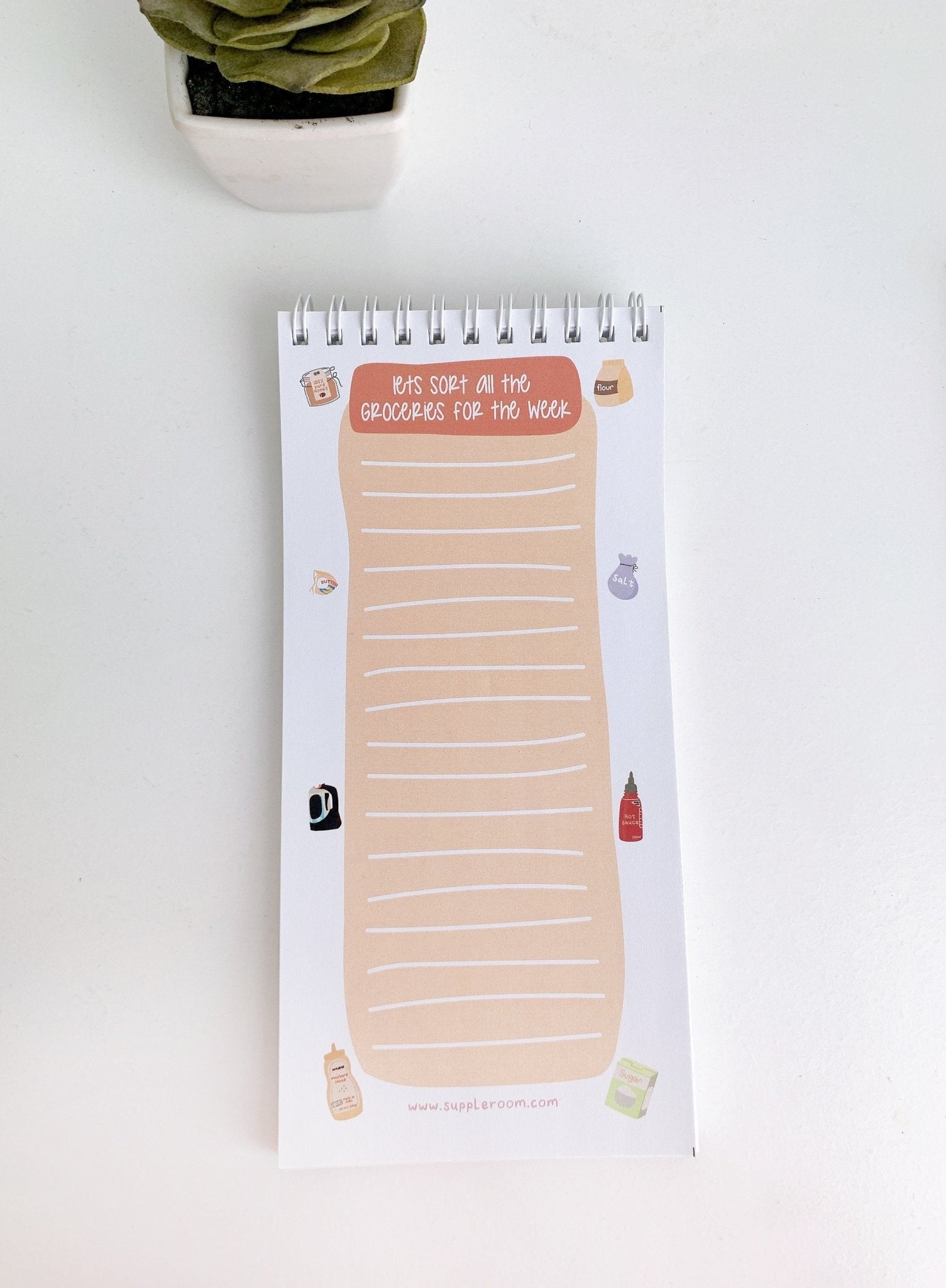 Grocery List Pad | 50 sheets | Spiral bound - Supple Room