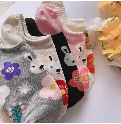 Happy Bunny Ankle Length Socks | Comes in a Set of 2 - Supple Room