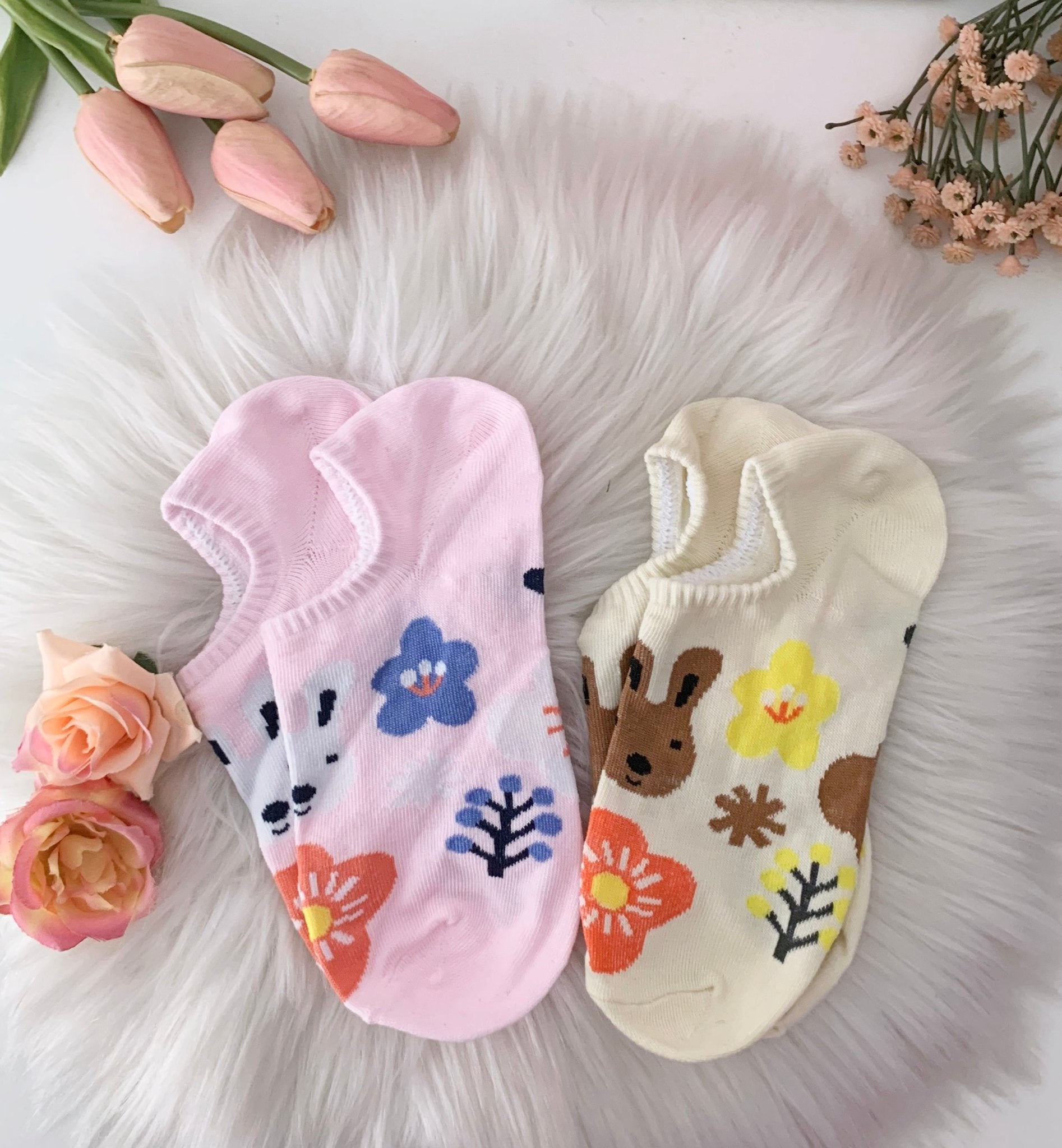 Happy Bunny Ankle Length Socks | Comes in a Set of 2 - Supple Room