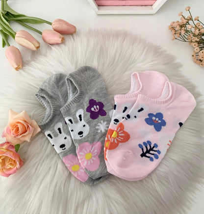 Happy Bunny Ankle Length Socks | Comes in a Set of 2 - Supple Room