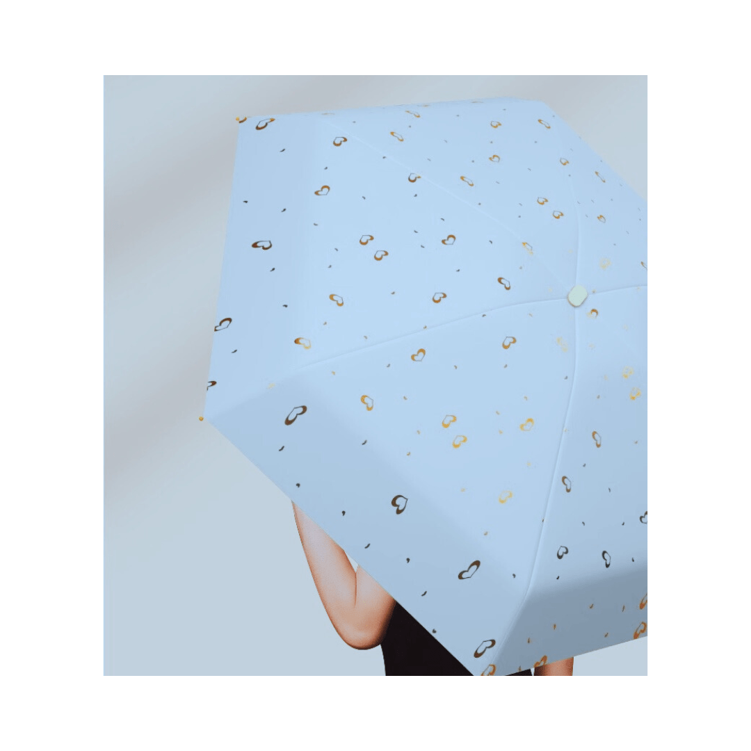 Heart Gold foiled mini umbrella | Comes with Cloth pouch - Supple Room