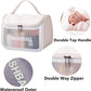 Ivory white high capacity cosmetic travel toiletry organiser bag - Supple Room