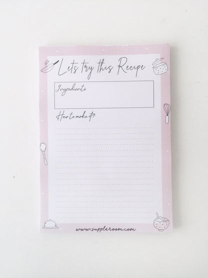 Let's Try this! Recipe Pad | A5 size | 50 sheets - Supple Room