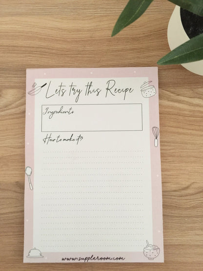 Let's Try this! Recipe Pad | A5 size | 50 sheets - Supple Room