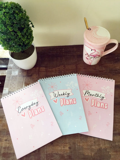 Lovely Bloomy Daily/ Weekly/Monthly Planners | Spiral A5 Size | 50 sheets each - Supple Room