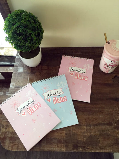 Lovely Bloomy Daily/ Weekly/Monthly Planners | Spiral A5 Size | 50 sheets each - Supple Room