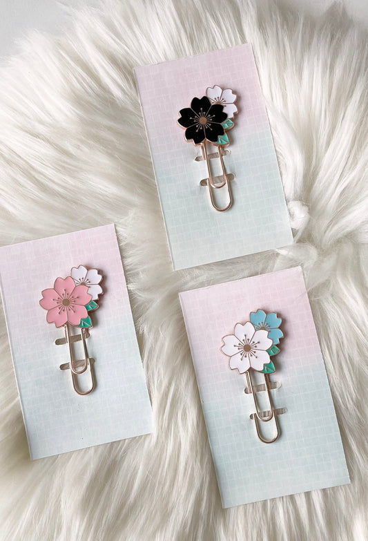 Metallic Cherry blossom Flower Bookmark | Available in 3 colors - Supple Room