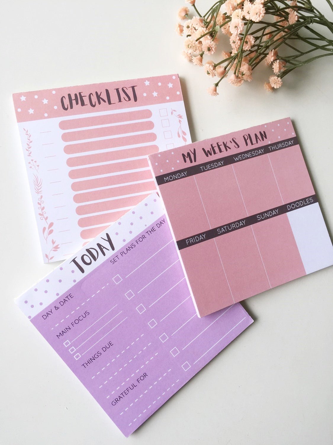 Mini Planners | set of 3 | Daily/Weekly and To do - Supple Room