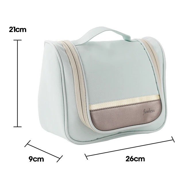 Misty Blue Waterproof Travel Cosmetic Bag Large Capacity Oxford Cloth Toiletry Bag With Handle - Supple Room