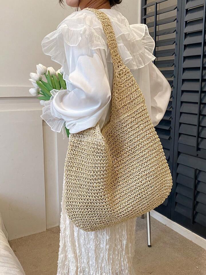 Modern Chic handwoven straw handbag | Large capacity - Supple Room