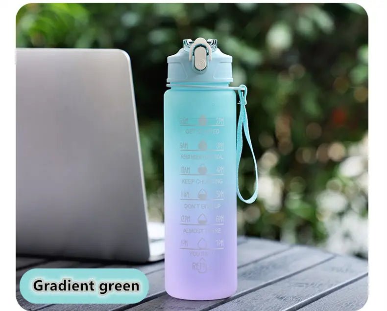 Motivational Time marked water bottle with cute stickers for Home/School/Office/Gym/Travel | Non Toxic & Leakproof | 900 ml - Supple Room