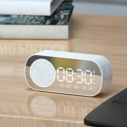 Multifunction Mirror 2 Digital Alarm Clock Snooze | Portable Wireless Speaker| Bluetooth 5.0 - Supple Room