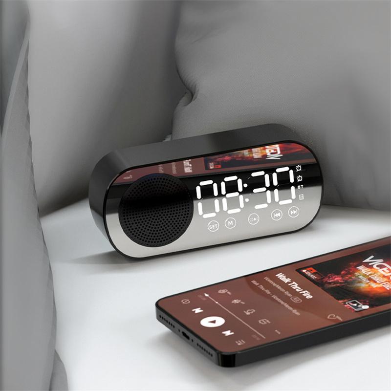Multifunction Mirror 2 Digital Alarm Clock Snooze | Portable Wireless Speaker| Bluetooth 5.0 - Supple Room