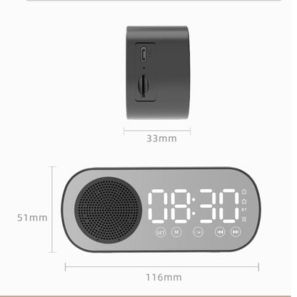 Multifunction Mirror 2 Digital Alarm Clock Snooze | Portable Wireless Speaker| Bluetooth 5.0 - Supple Room