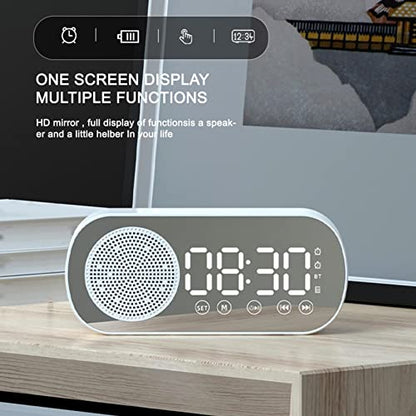 Multifunction Mirror 2 Digital Alarm Clock Snooze | Portable Wireless Speaker| Bluetooth 5.0 - Supple Room