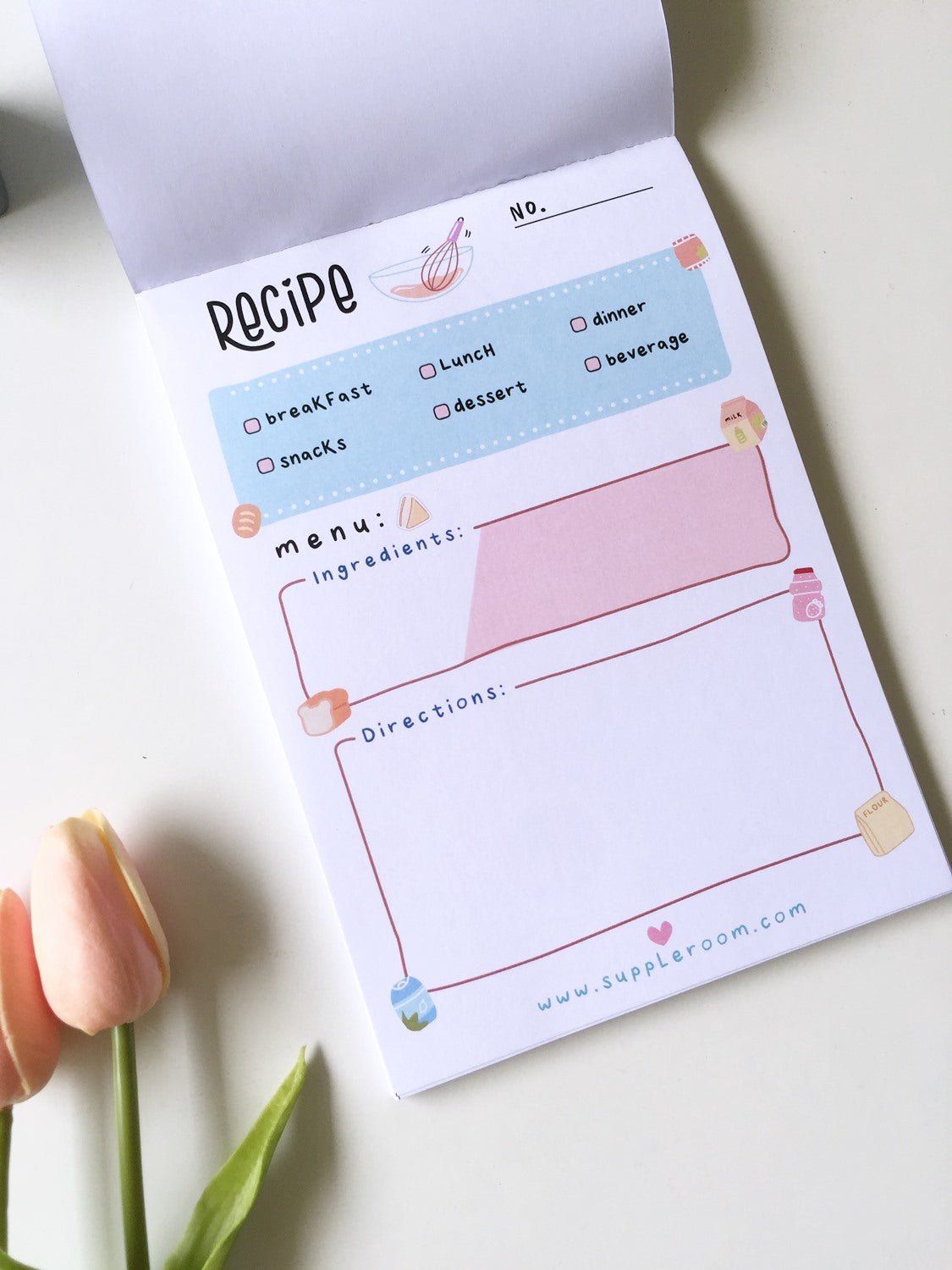 My Recipe pad | A5 Size | 50 sheets - Supple Room