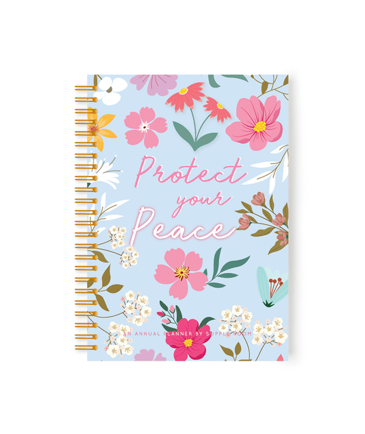 Open for Preorder “Protect your Peace" Annual Dated Planner 2024 | A5 Spiral HardBound - Supple Room