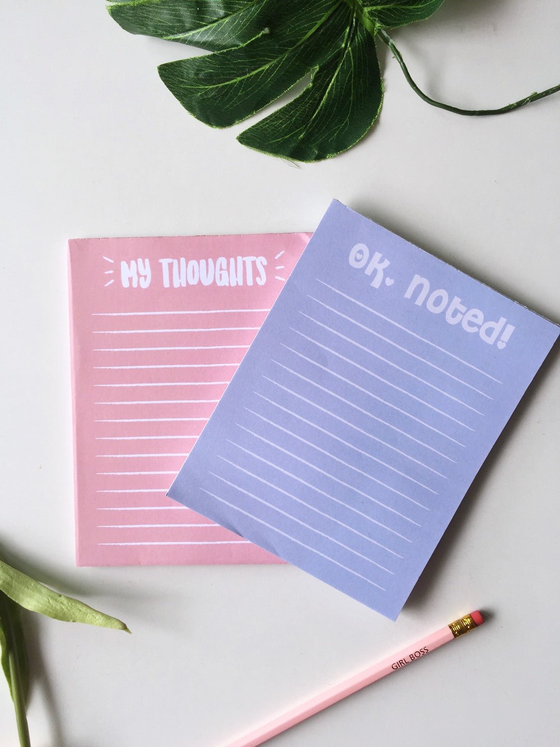 Pastel Blue and Pink Notepads | Set of 2 | 7 x 5.5 inches - Supple Room